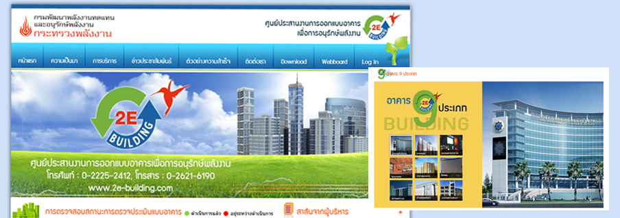  ศูนย์ประสานงานการออกแบบอาคาร เพื่อการอนุรักษ์พลังงาน www.2e-building.com 